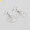 CSJA 19 Colors Ethnic Natural Onyx Crystal Stone Women Jewelry Earrings Hollow Round Tiger Eye Drop Pendant Dangle Earring E499