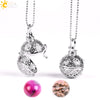 CSJA 26 Natural  Stone Beads Hollow Carved Round Ball Egg Owl Bird Wish Bottle Locket Pendant Necklace Women Bijoux Jewelry E503