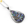 CSJA 3 Layers Water Drop Natural Raw Color Zealand Abalone Paua Shell Pendants Necklaces for Women Christmas Jewelry E468