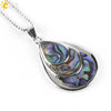 CSJA 3 Layers Water Drop Natural Raw Color Zealand Abalone Paua Shell Pendants Necklaces for Women Christmas Jewelry E468