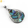 CSJA 3 Layers Water Drop Natural Raw Color Zealand Abalone Paua Shell Pendants Necklaces for Women Christmas Jewelry E468
