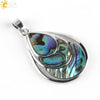 CSJA 3 Layers Water Drop Natural Raw Color Zealand Abalone Paua Shell Pendants Necklaces for Women Christmas Jewelry E468