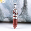 CSJA Dragon Necklace Quartz Necklaces Natural Crystal Stone Hexagonal Prism Ethnic Pendant Hanging Jewelry for Women Men E853