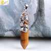 CSJA Dragon Necklace Quartz Necklaces Natural Crystal Stone Hexagonal Prism Ethnic Pendant Hanging Jewelry for Women Men E853