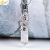 CSJA Dragon Necklace Quartz Necklaces Natural Crystal Stone Hexagonal Prism Ethnic Pendant Hanging Jewelry for Women Men E853