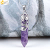 CSJA Dragon Necklace Quartz Necklaces Natural Crystal Stone Hexagonal Prism Ethnic Pendant Hanging Jewelry for Women Men E853