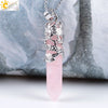 CSJA Dragon Necklace Quartz Necklaces Natural Crystal Stone Hexagonal Prism Ethnic Pendant Hanging Jewelry for Women Men E853
