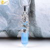 CSJA Dragon Necklace Quartz Necklaces Natural Crystal Stone Hexagonal Prism Ethnic Pendant Hanging Jewelry for Women Men E853