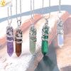 CSJA Dragon Necklace Quartz Necklaces Natural Crystal Stone Hexagonal Prism Ethnic Pendant Hanging Jewelry for Women Men E853