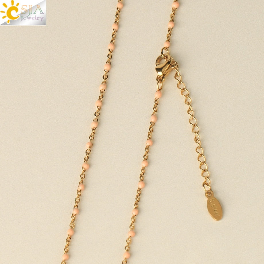 CSJA Infinity 8 Stainless Steel Necklaces for Women Gold Color Link Chain Jewelry Necklace Collier Femme 2021 Chaine Collar S682