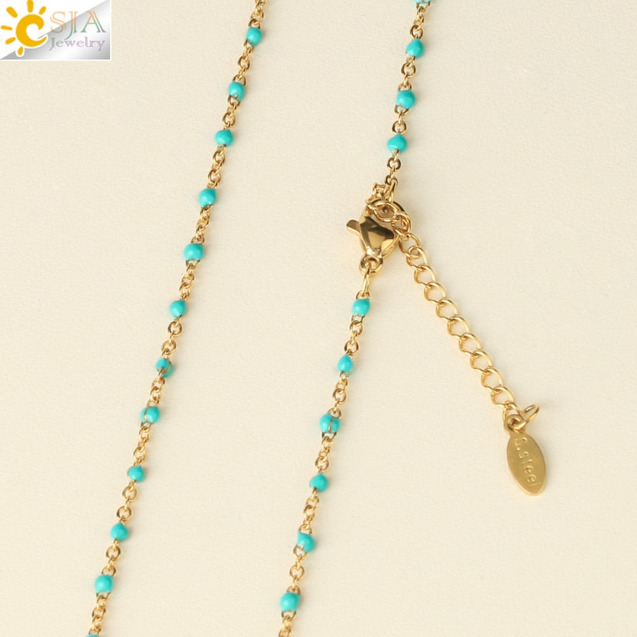 CSJA Infinity 8 Stainless Steel Necklaces for Women Gold Color Link Chain Jewelry Necklace Collier Femme 2021 Chaine Collar S682