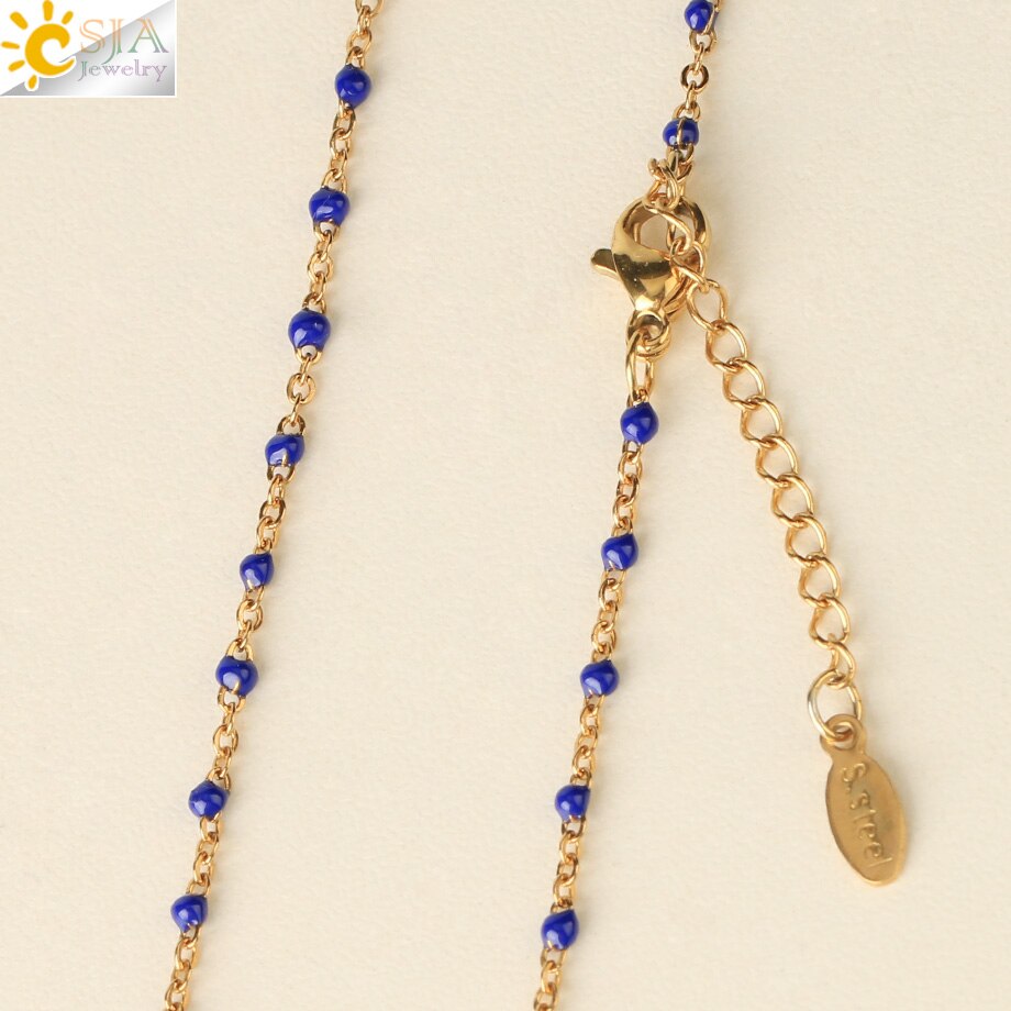 CSJA Infinity 8 Stainless Steel Necklaces for Women Gold Color Link Chain Jewelry Necklace Collier Femme 2021 Chaine Collar S682