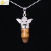 CSJA Little Angel Statement Necklace   Women Jewellery Bullet Shape Natural Stone Suspension Pendant Necklaces F361