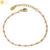 CSJA  Stainless Steel Bracelets for Woman Golden Color Link Chain Beads Ladies Bracelet Femme 2021 Jewelry Pulseira S570