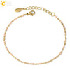 CSJA  Stainless Steel Bracelets for Woman Golden Color Link Chain Beads Ladies Bracelet Femme 2021 Jewelry Pulseira S570