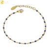 CSJA  Stainless Steel Bracelets for Woman Golden Color Link Chain Beads Ladies Bracelet Femme 2021 Jewelry Pulseira S570
