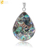 CSJA Natural Oyster Paua Sea Abalone Shell Necklaces Pendants Zealand Multicolor Water Tear Drop Bead Men Women Jewelry F029