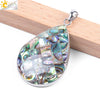 CSJA Natural Oyster Paua Sea Abalone Shell Necklaces Pendants Zealand Multicolor Water Tear Drop Bead Men Women Jewelry F029