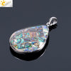 CSJA Natural Oyster Paua Sea Abalone Shell Necklaces Pendants Zealand Multicolor Water Tear Drop Bead Men Women Jewelry F029