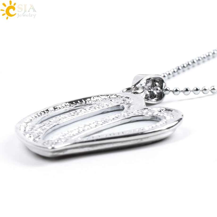 CSJA Natural Pink Abalone Shell Sweet Love Heart Necklaces Pendants 3 Layers Colorful Shell for Couples Lover Special Gifts F043