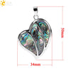 CSJA Natural Pink Abalone Shell Sweet Love Heart Necklaces Pendants 3 Layers Colorful Shell for Couples Lover Special Gifts F043
