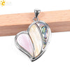 CSJA Natural Pink Abalone Shell Sweet Love Heart Necklaces Pendants 3 Layers Colorful Shell for Couples Lover Special Gifts F043