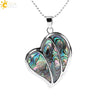 CSJA Natural Pink Abalone Shell Sweet Love Heart Necklaces Pendants 3 Layers Colorful Shell for Couples Lover Special Gifts F043