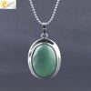 CSJA Oval Natural Gem Stone Pendant Necklaces Reiki Cabochon Crystal Beads Small Pendants for Women Girl Cute Charm Jewelry F564