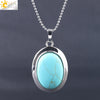 CSJA Oval Natural Gem Stone Pendant Necklaces Reiki Cabochon Crystal Beads Small Pendants for Women Girl Cute Charm Jewelry F564