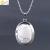 CSJA Oval Natural Gem Stone Pendant Necklaces Reiki Cabochon Crystal Beads Small Pendants for Women Girl Cute Charm Jewelry F564