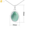 CSJA Oval Natural Gem Stone Pendant Necklaces Reiki Cabochon Crystal Beads Small Pendants for Women Girl Cute Charm Jewelry F564