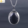 CSJA Oval Natural Gem Stone Pendant Necklaces Reiki Cabochon Crystal Beads Small Pendants for Women Girl Cute Charm Jewelry F564