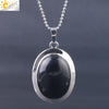 CSJA Oval Natural Gem Stone Pendant Necklaces Reiki Cabochon Crystal Beads Small Pendants for Women Girl Cute Charm Jewelry F564