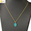 CSJA Oval Stainless Steel Necklace for Women Gold Color Enamel Evil Eye Pendant Thin Chain Chaine Collier Acier Inoxidable S770