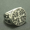 CSPB CSSML NDSMD Unisex 316L Stainless Steel Catholic Church Saint Benedict of Nursia Christianity Jesus Exorcism Ring