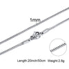 CUBE VENETIAN BOX CHAINS NECKLACES DELICATE SQUARE LINKS STAINLESS STEEL CHAINS 2MM 4.5MM NECKLACE FOR MEN WOMEN 18 TO 24 INCH