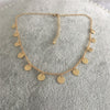 CUTE GOLD COLOR ROUND DISC CHOKER NECKLACE FOR WOMAN GIRL