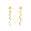 CUTE Letter Woman‘s Earrings Gold Silver Color Star Drop Hanging Earrings 2022 Trend Jewelry Accessories 11.11 Gifts