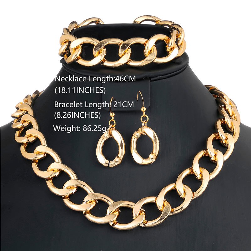 African Beads Jewelry Set Fashion Wedding Jewelry Sets For Brides Women Costume Jewelry Gold Color Choker Necklace Set