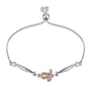 CZ Leo Constellation Rose Gold Hearts 925 Bracelet