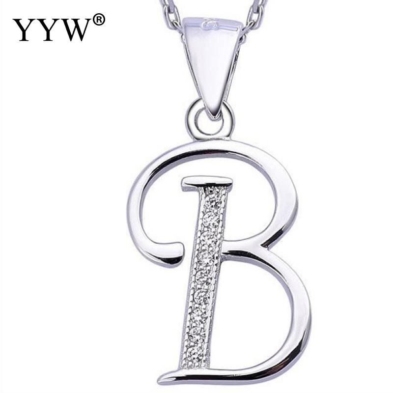 CZ Letter Necklaces Pendants Alfabet Initial Necklace 925 Sterling Silver Choker Necklace Women Jewelry Kolye Collier collare