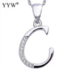 CZ Letter Necklaces Pendants Alfabet Initial Necklace 925 Sterling Silver Choker Necklace Women Jewelry Kolye Collier collare
