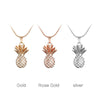 CZ Plant Pendant Necklace Women Gold/Silvery/Rose Gold pineapple Snake Chain Ladies Pendant Necklace Crystal Jewelry