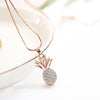 CZ Plant Pendant Necklace Women Gold/Silvery/Rose Gold pineapple Snake Chain Ladies Pendant Necklace Crystal Jewelry