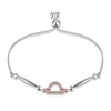 CZ Rose Gold Libra Constellation Twisted Hearts 925 Bracelet