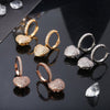 CZ Zircon Love Heart Dangle Earrings For Women Rose Gold Silvery Korean Earrings 2022 Trend Ear Jewelry Female Gifts 11.11 Hot