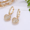 CZ Zircon Love Heart Dangle Earrings For Women Rose Gold Silvery Korean Earrings 2022 Trend Ear Jewelry Female Gifts 11.11 Hot