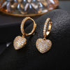 CZ Zircon Love Heart Dangle Earrings For Women Rose Gold Silvery Korean Earrings 2022 Trend Ear Jewelry Female Gifts 11.11 Hot