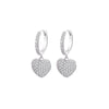 CZ Zircon Love Heart Dangle Earrings For Women Rose Gold Silvery Korean Earrings 2022 Trend Ear Jewelry Female Gifts 11.11 Hot