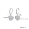 CZ Zircon Love Heart Dangle Earrings For Women Rose Gold Silvery Korean Earrings 2022 Trend Ear Jewelry Female Gifts 11.11 Hot